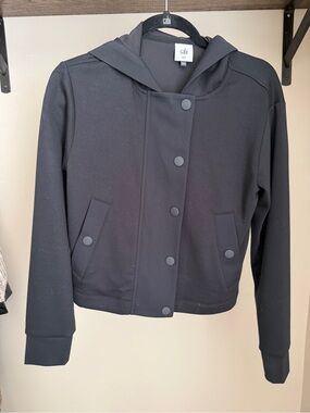 CAbi Low Key Hoodie Black Hooded Snap Jacket
